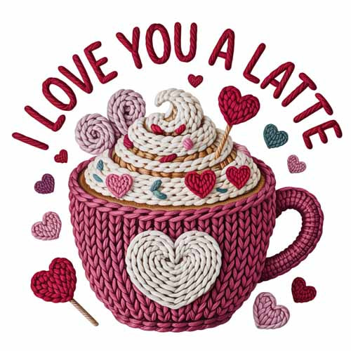 Faux Yarn Valentine's DTF Transfer 165