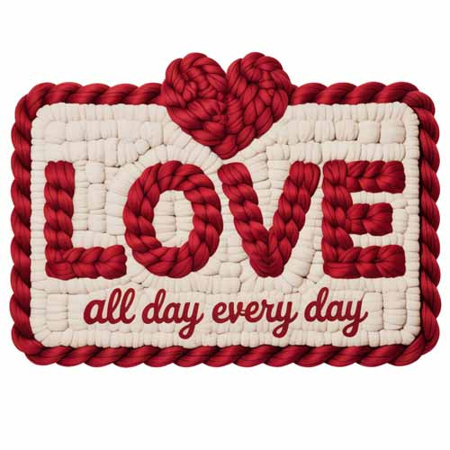 Faux Yarn Valentine's DTF Transfer 168