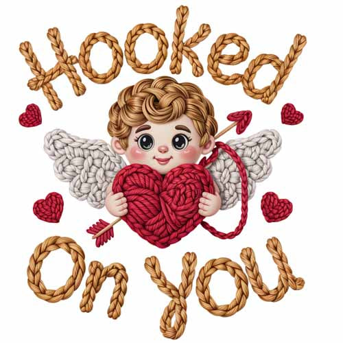 Faux Yarn Valentine's DTF Transfer 184