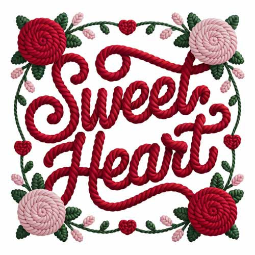 Faux Yarn Valentine's DTF Transfer 213