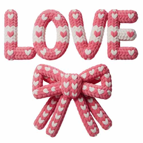 Faux Yarn Valentine's DTF Transfer 214