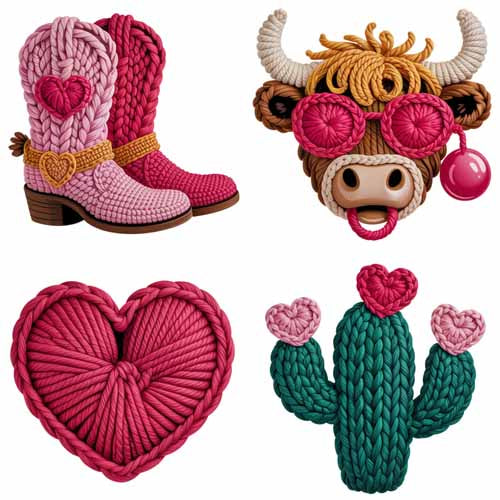 Faux Yarn Valentine's DTF Transfer 218