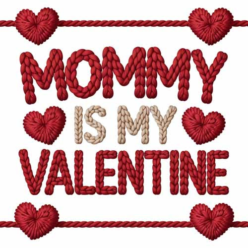 Faux Yarn Valentine's DTF Transfer 239