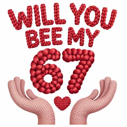 Faux Yarn Valentine's DTF Transfer 25