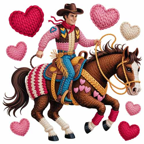 Faux Yarn Valentine's DTF Transfer 251