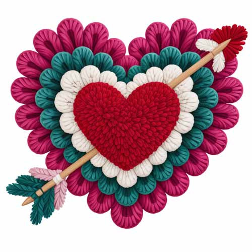 Faux Yarn Valentine's DTF Transfer 254