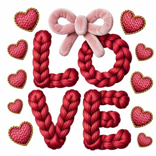 Faux Yarn Valentine's DTF Transfer 262