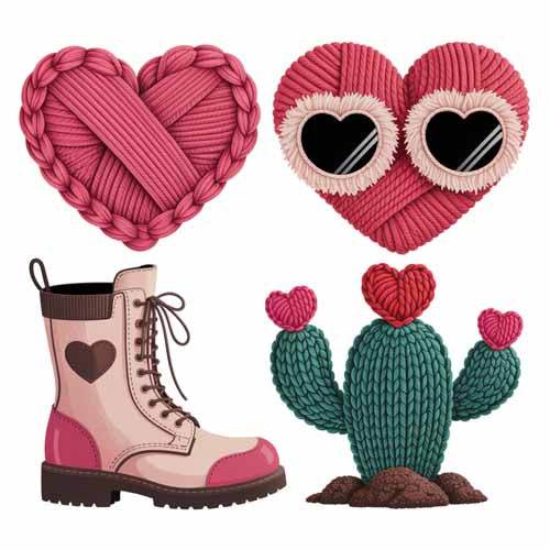 Faux Yarn Valentine's DTF Transfer 268