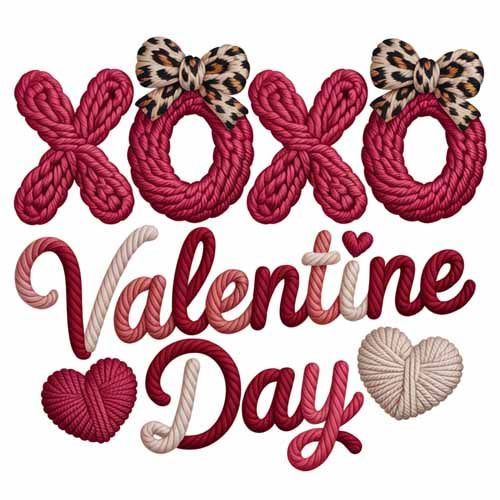 Faux Yarn Valentine's DTF Transfer 269