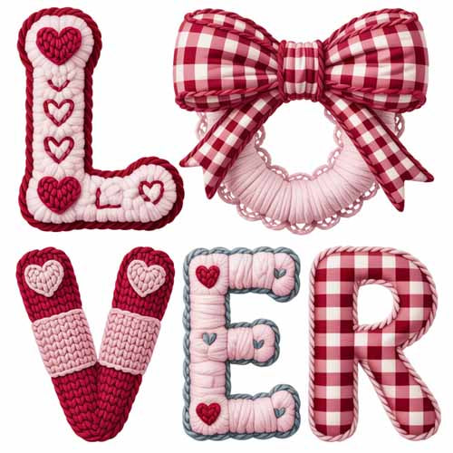 Faux Yarn Valentine's DTF Transfer 281