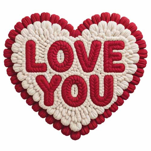 Faux Yarn Valentine's DTF Transfer 289