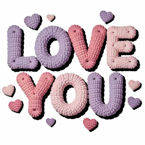 Faux Yarn Valentine's DTF Transfer 28