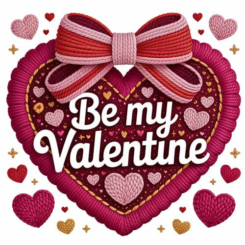 Faux Yarn Valentine's DTF Transfer 291