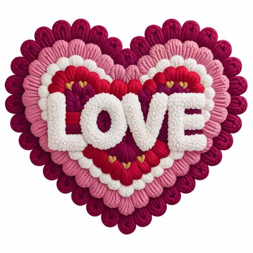 Faux Yarn Valentine's DTF Transfer 296