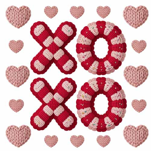Faux Yarn Valentine's DTF Transfer 3