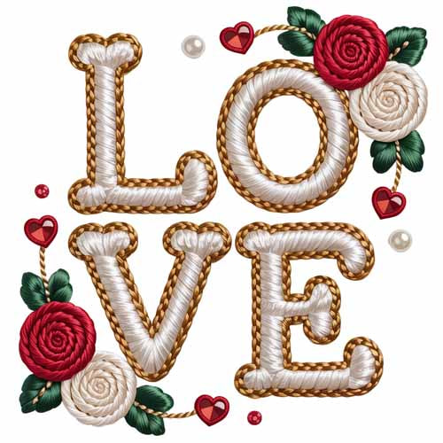 Faux Yarn Valentine's DTF Transfer 309