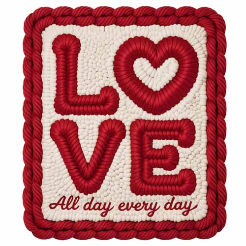 Faux Yarn Valentine's DTF Transfer 312