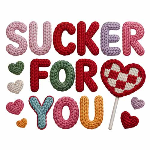 Faux Yarn Valentine's DTF Transfer 319