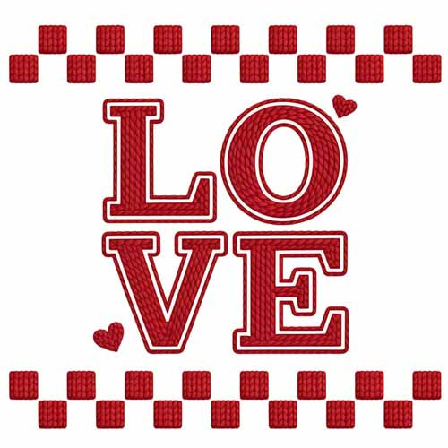 Faux Yarn Valentine's DTF Transfer 320