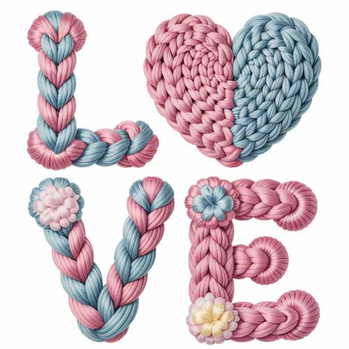 Faux Yarn Valentine's DTF Transfer 322