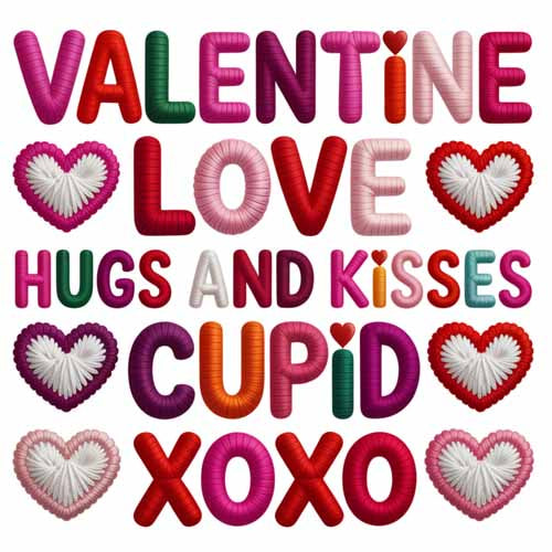 Faux Yarn Valentine's DTF Transfer 331