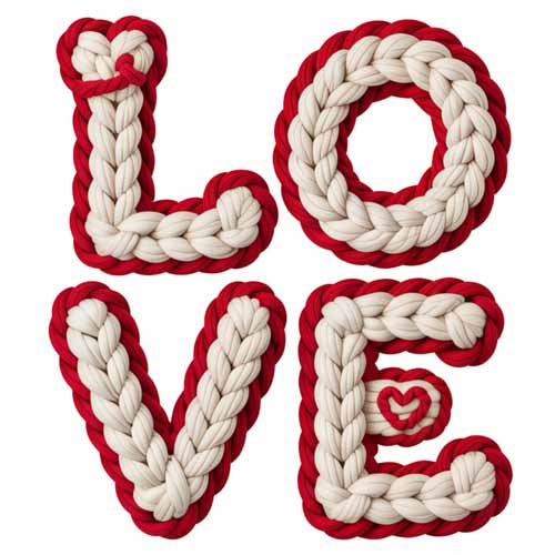 Faux Yarn Valentine's DTF Transfer 348