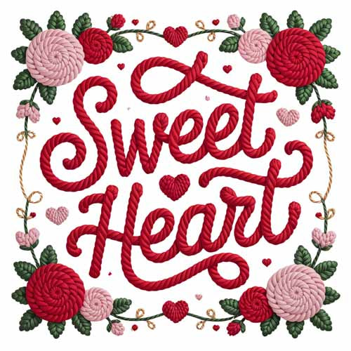 Faux Yarn Valentine's DTF Transfer 349