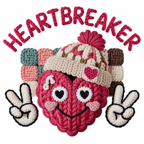 Faux Yarn Valentine's DTF Transfer 353