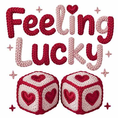 Faux Yarn Valentine's DTF Transfer 358