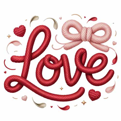 Faux Yarn Valentine's DTF Transfer 37