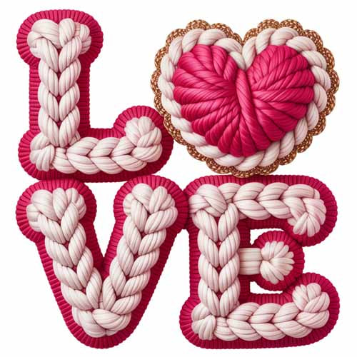 Faux Yarn Valentine's DTF Transfer 389
