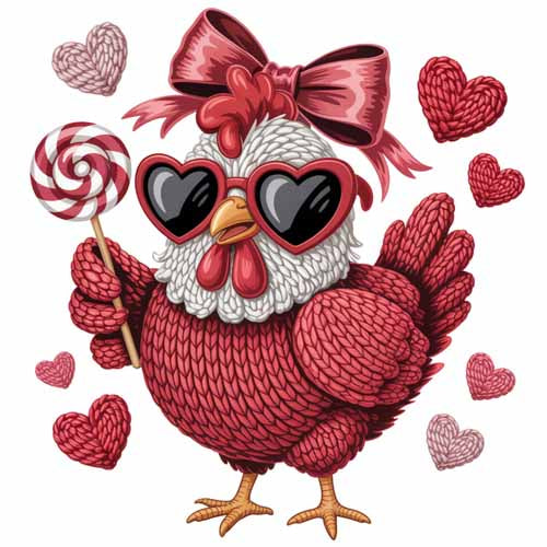 Faux Yarn Valentine's DTF Transfer 394