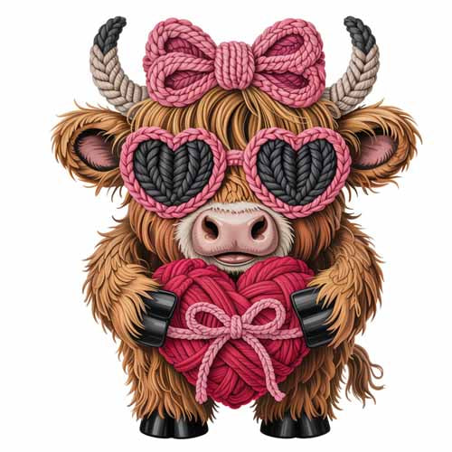 Faux Yarn Valentine's DTF Transfer 399