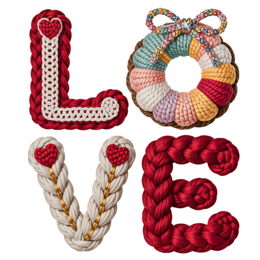 Faux Yarn Valentine's DTF Transfer 408