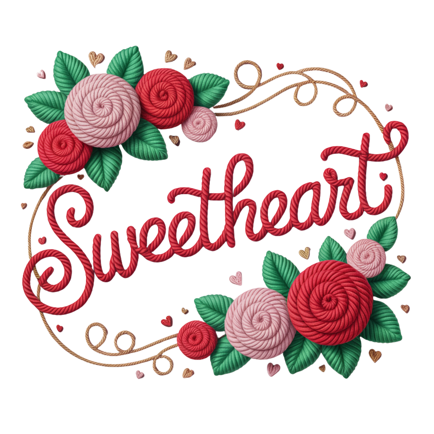 Faux Yarn Valentine's DTF Transfer 430