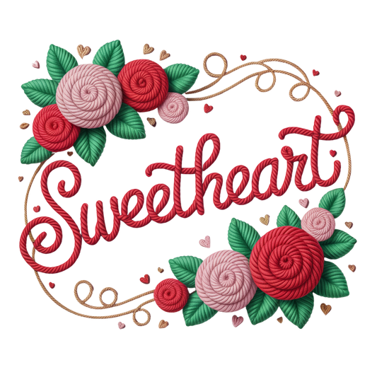 Faux Yarn Valentine's DTF Transfer 430