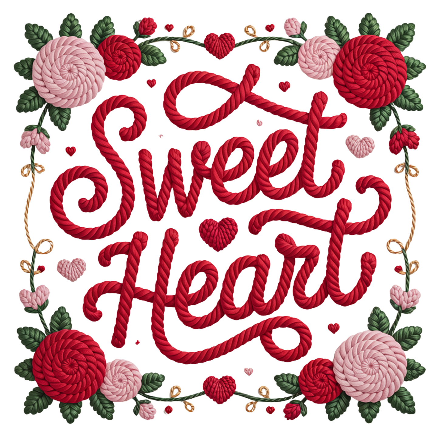 Faux Yarn Valentine's DTF Transfer 431