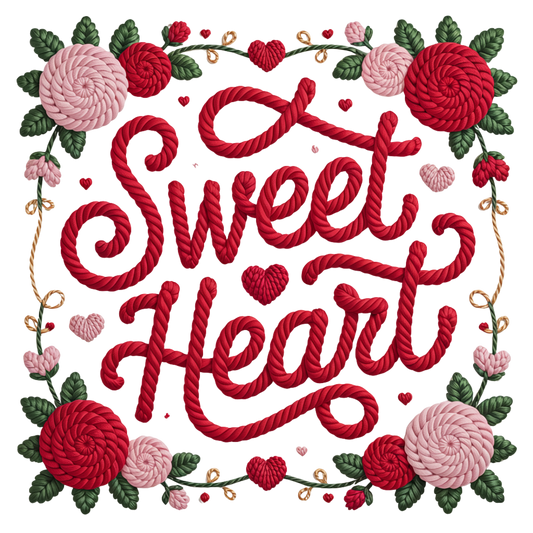 Faux Yarn Valentine's DTF Transfer 431