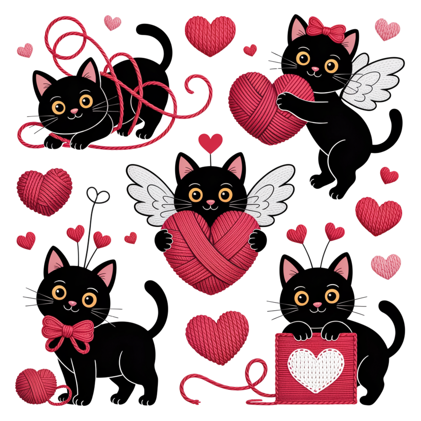 Faux Yarn Valentine's DTF Transfer 433