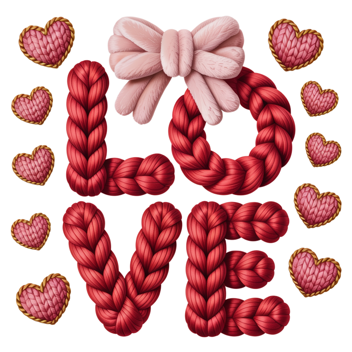 Faux Yarn Valentine's DTF Transfer 434