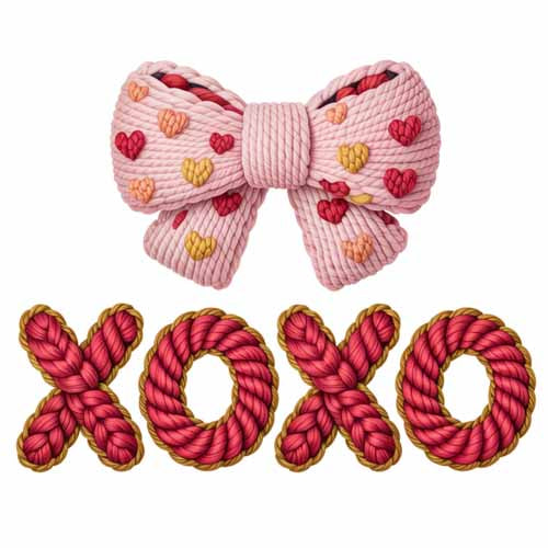 Faux Yarn Valentine's DTF Transfer 44