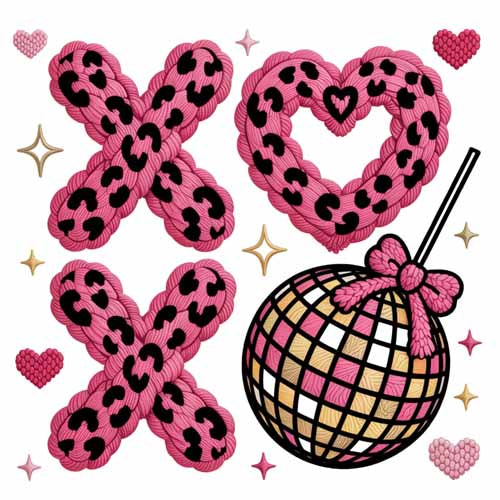 Faux Yarn Valentine's DTF Transfer 46