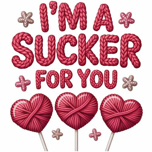 Faux Yarn Valentine's DTF Transfer 56