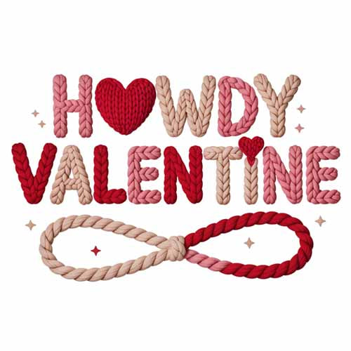 Faux Yarn Valentine's DTF Transfer 57