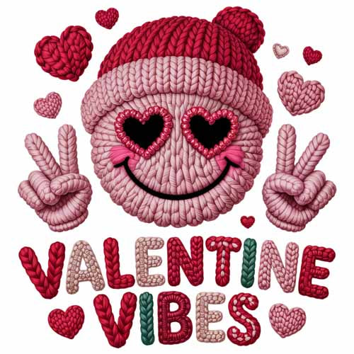 Faux Yarn Valentine's DTF Transfer 64