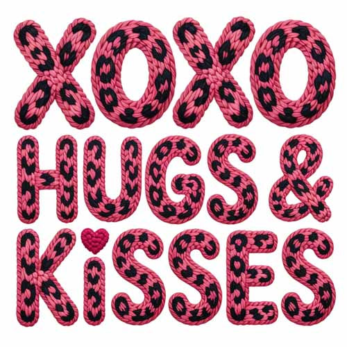 Faux Yarn Valentine's DTF Transfer 75