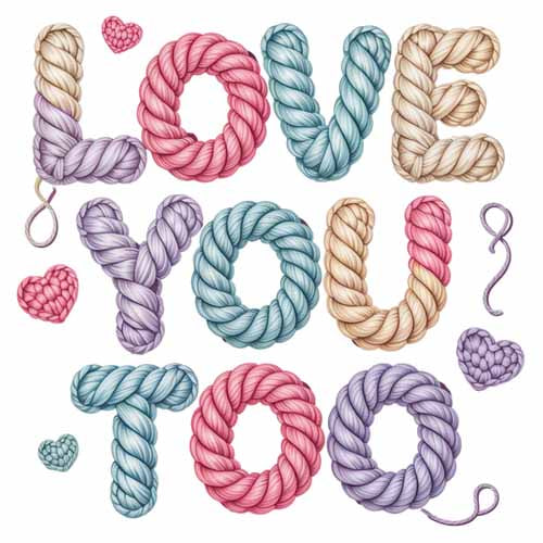 Faux Yarn Valentine's DTF Transfer 76