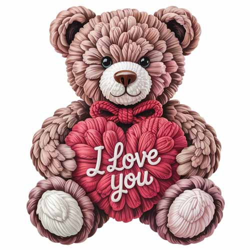 Faux Yarn Valentine's DTF Transfer 83