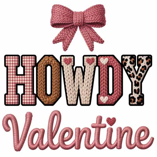 Faux Yarn Valentine's DTF Transfer 84