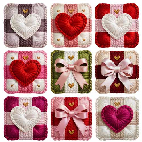 Faux Yarn Valentine's DTF Transfer 98